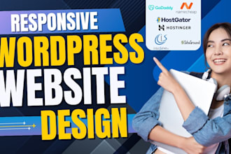 design redesign wordpress website on namecheap, hostinger, bluehost godaddy duda