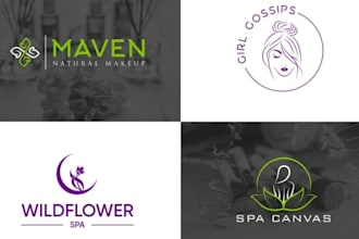 make spa beauty yoga natural health wellness cosmetic logo