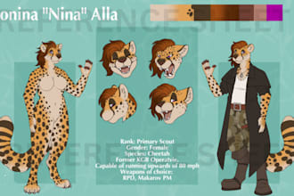 draw furry character reference sheet furry anthro nsfw oc ref sheet for fursuit