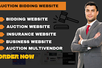 create  auction website, bidding website, mortgage website, insurance website