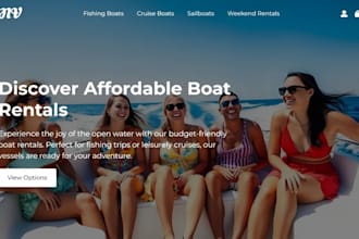 build squarespace yatch rental website rv rental boat jetski parachute center