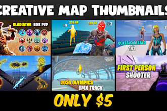 design 3d attractive fortnite creative map thumbnail