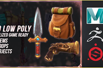 create stylized low poly 3d cartoon game props and assets for unity or unreal