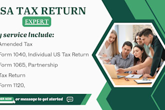 be tax consultant and file US tax return, amended tax, form 1120, 1040 to irs