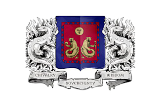 design modern coat of arms emblem family crest logo for engraving