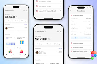 design clean and creative mobile app UI UX fintech and more