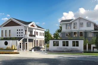 add porch, remodel wooden house, rooftop apartment, real estate building cgi,dwg