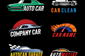 create a modern automotive, car wash and car racing logo