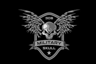 make skull, tactical military, army, badge logo