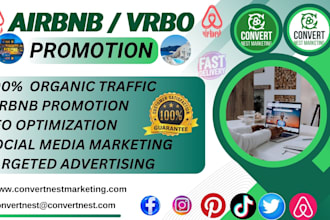promote and market your airbnb listing, vrbo with SEO to boost bookings