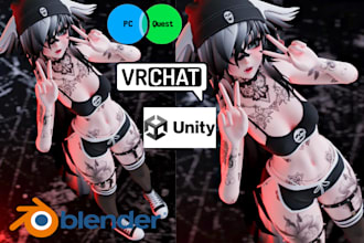 upload edit vrchat avatar furry toggles 3d model vr game dps vroid unity outfits