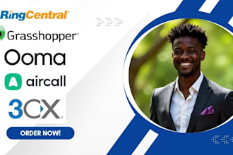 configure grasshopper aircall ooma 3cx pbx ringcentral for voip, IVR, a2p 10dlc