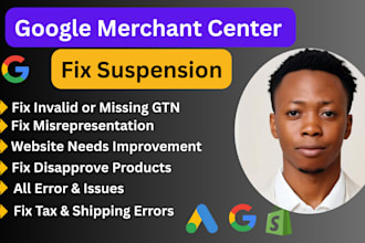fix google merchant center suspension and misrepresentation issue