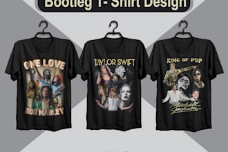 designs all types of bootleg t shirts, including 90s vintage