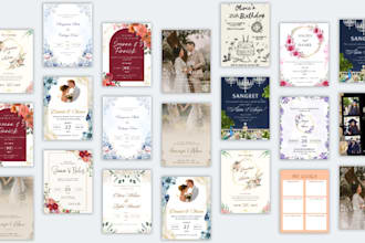 design wedding invitation, birthday card, greeting card, baby shower invitations