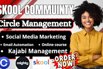 do organic online skool community promotion kajabi course  landing pages