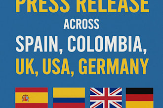 write and distribute your press release across spain colombia uk USA germany