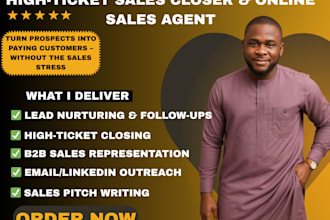 be online sales representative sales agent  high ticket sales closer salesperson