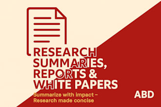 write clear, accurate research briefs and white papers for you