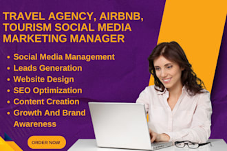 be your travel agency, airbnb, tourism social media marketing manager