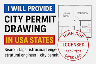 provide licensed architect structural engineer and permit drawings in USA states