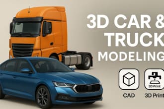 3d car model vehicle model 3d truck truck in zbrush for 3d printing cad design