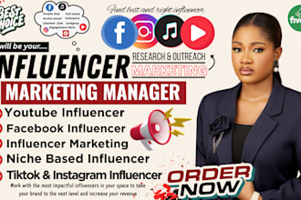 be your influencer marketing manager, top instagram, tiktok influencer research