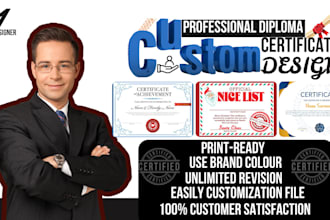 create professional diplomas, custom certificates, gifts, and award designs