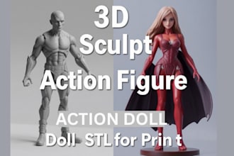 sculpt 3d model doll 3d toy action figure 3d bjd statue for 3d printing