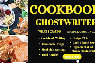 cookbook writer recipe book cookbook design ebook writer