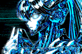 make a futuristic cyber style poster that grabs attention