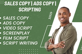 write high converting sales copy ad copy video script writing
