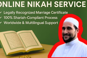be your online nikah imam, witness, wali, wakeel, certificate, privacy worldwide