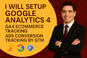 setup google analytics 4 ga4 ecommerce tracking ads conversion tracking by GTM