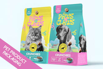 design a modern pet food packaging or label for you