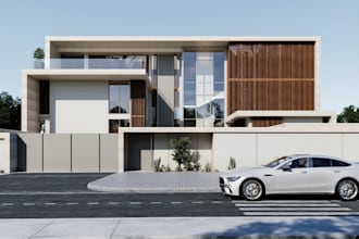 remodel 3d contemporary modern villa,exterior visualization,cgi interior render