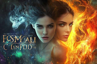 design illustrated romance book cover design for amazon kdp