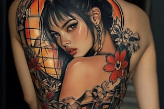 create a tattoo design in japanese style
