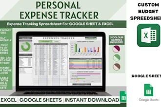 design a fully customized budget spreadsheet to manage your finance