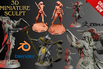 sculpt 3d miniature, statue, diorama, warhammer 40k dnd figure, fantasy, molding