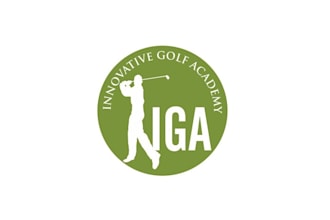 design high tech golf training center tour logo
