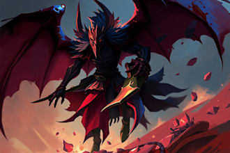make concept art for characters, dragons and monster