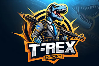 design creative t rex logo for you in just two days