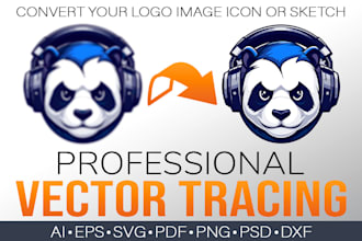 convert your logo or image to vector ai eps svg png PSD PDF