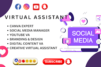 social media branding graphic design canva carousel personal virtual assistant