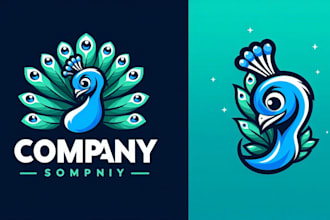 design outstanding peacock simple mascot logo with express delivery