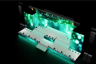 design 3d stage design, virtual staging, exhibition, conference, concert stage