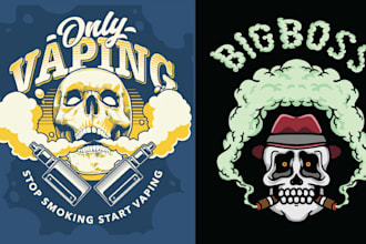 make amazing skull t shirt hookah logo
