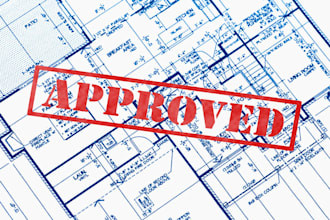 draw stamp architectural construction plan, city permit mep engineering drawings