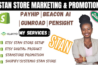 do stan store design, payhip, beacons ai, gumroad, pensight,stan store marketing